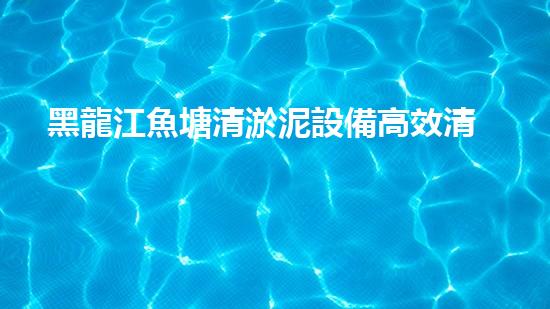 黑龍江魚塘清淤泥設備高效清淤技術助力水域生態(tài)恢復！